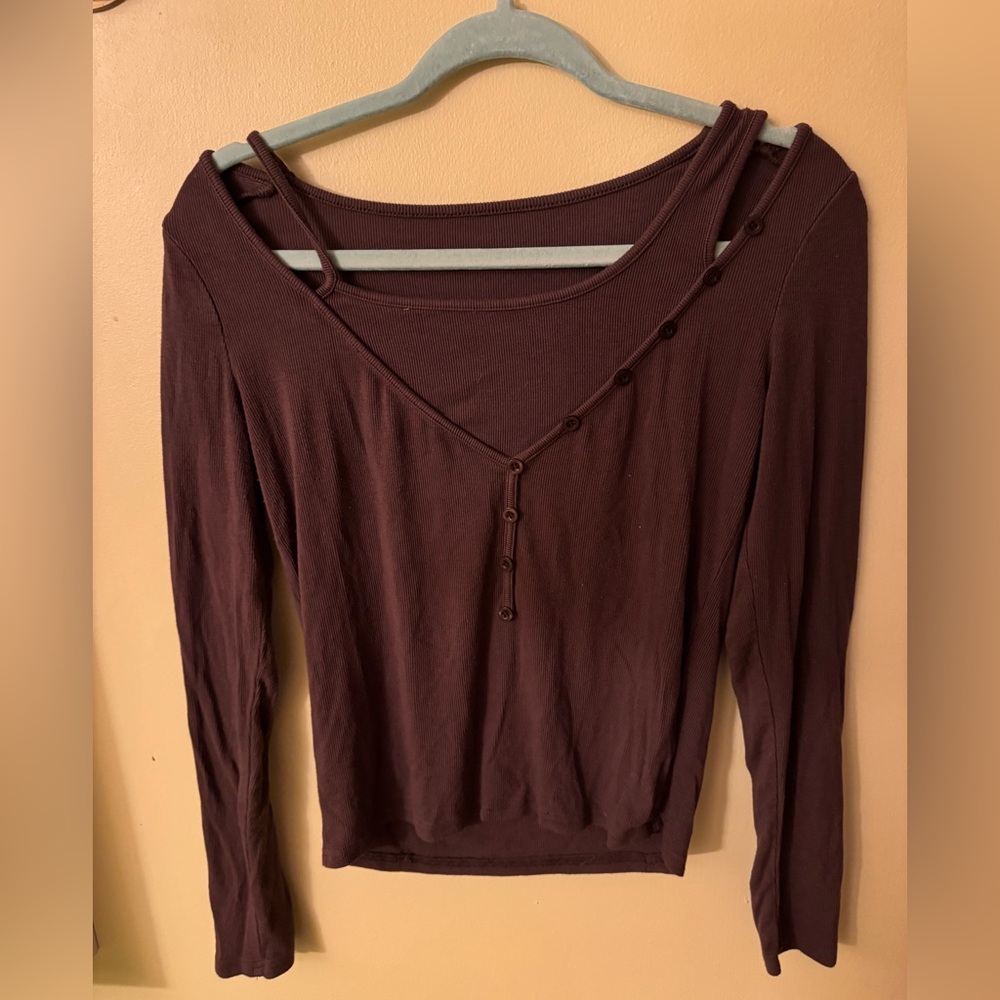 Brown Y2K Long Sleeve tank top sweater combo Dazy